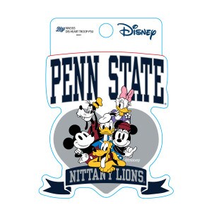 Disney sticker Penn State with heart & troop of characters